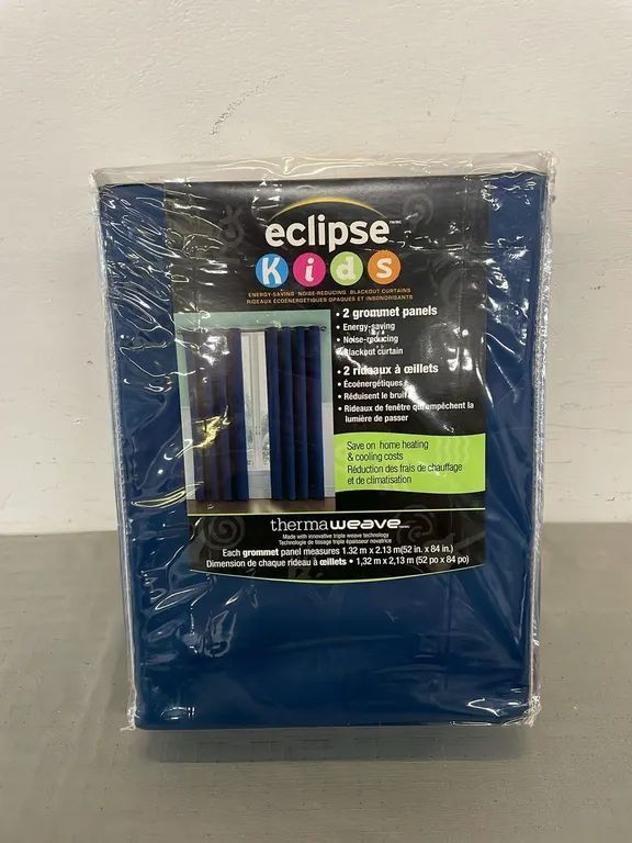 Eclipse Kids Blackout Curtains, Energy-Saving, Noise Reducing, 2 Panels Each Sized 52" x 84", Navy Blue (P3-EWS1-S196)