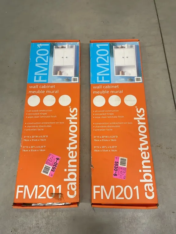 2 Bathroom Cabinets, 31"H x 20"W x 6.25"D, Marked B (P3-R4FL-S387)