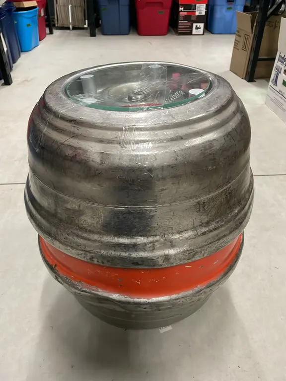 Pabst Brewing Beer Keg with Glass, Previously Used As An End Table, Lot 12 (P4-SWS6-S1955)