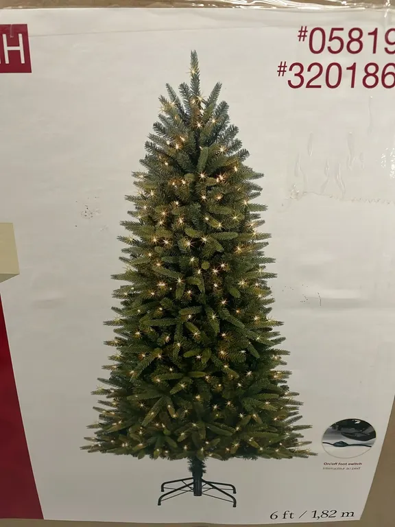 Holiday Living 6' Pre Lit Christmas Tree, Works As Per Seller, Item #18 (P4-CRFL-S483)