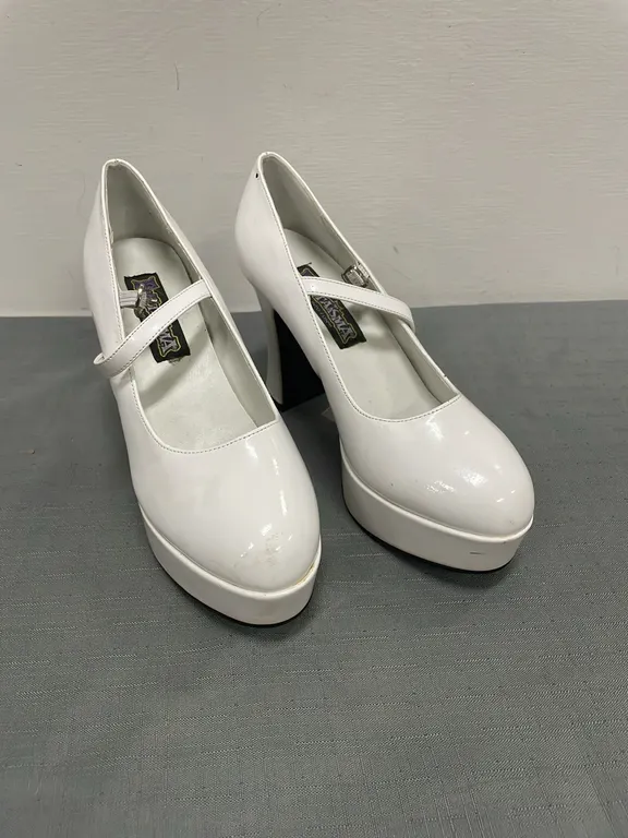 High Heeled Shoes, White, Size 8 (P4-NWS13-S2116)