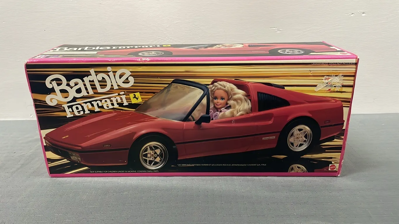 Vintage Barbie Ferrari Toy Car, 1990, In Factory Sealed Box (P4-WWS8-S2116)