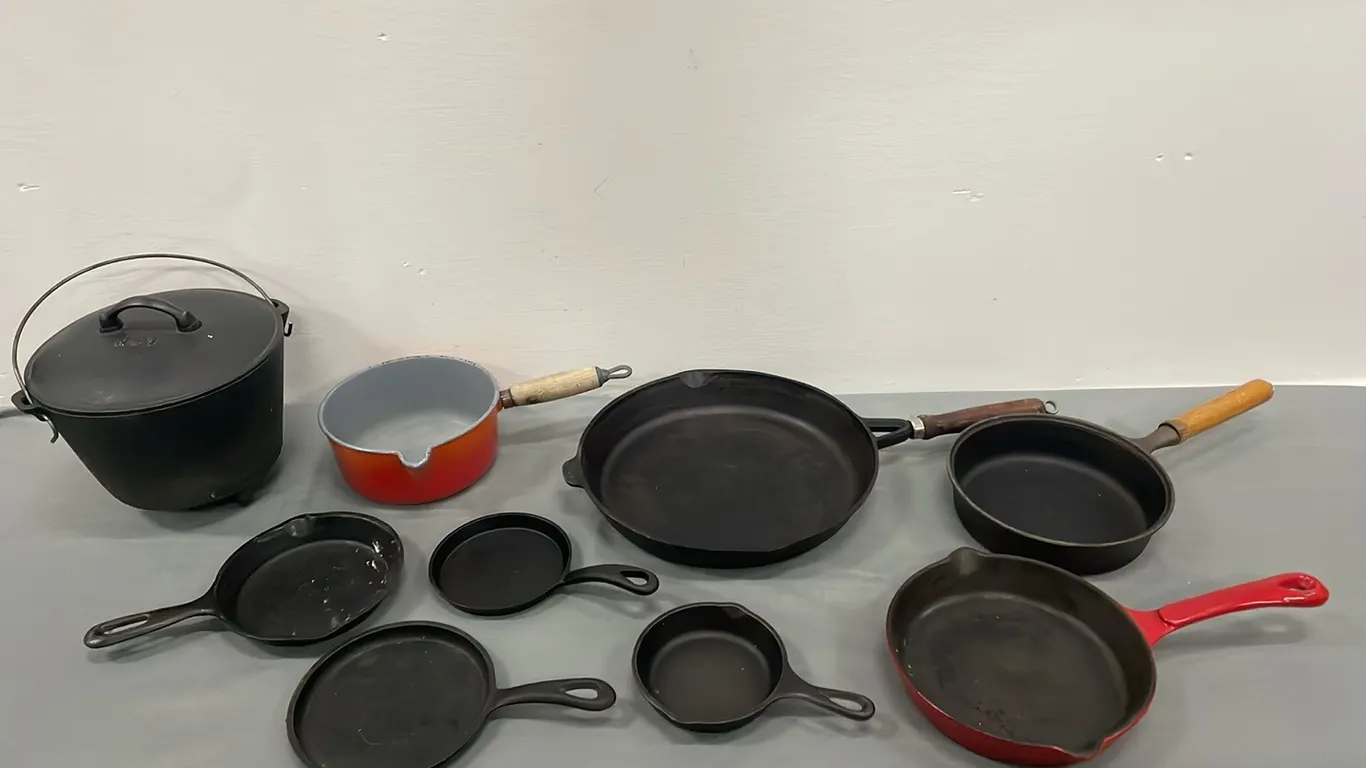 Collection of Cast Iron Pots and Frying Pans, Item #21 (P4-CRS9-S1028)