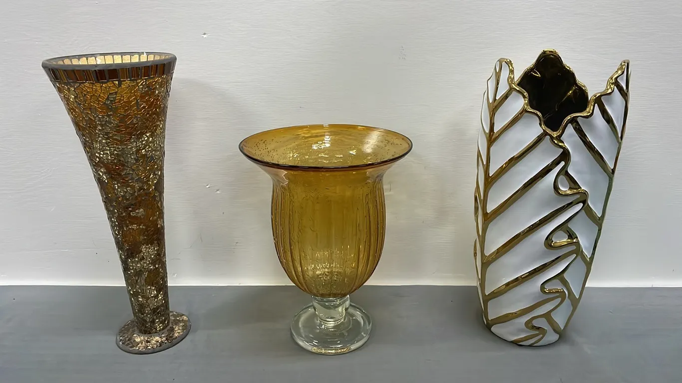 3 Large Decorative Vases, Item #8 (P4-CRS12-S2316)