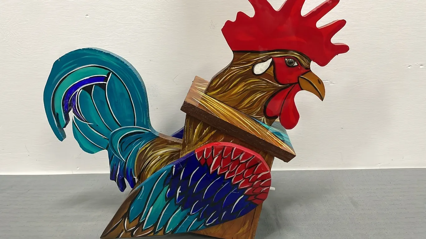 Custom Rooster Bird House, New As Per Seller, Item #14 (P4-NWS14-S2316)