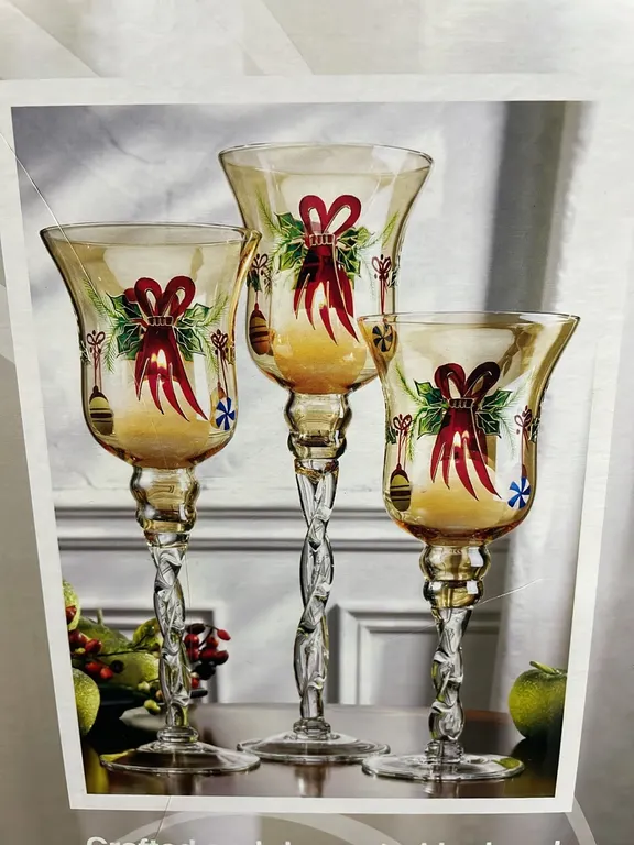 3Pc Painted Candle Set (P4-NWT2-S1291)