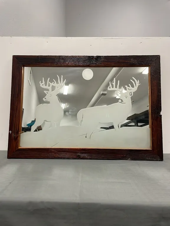 Framed Whitetail Deer Mirror (P4-SWS5-S2320)