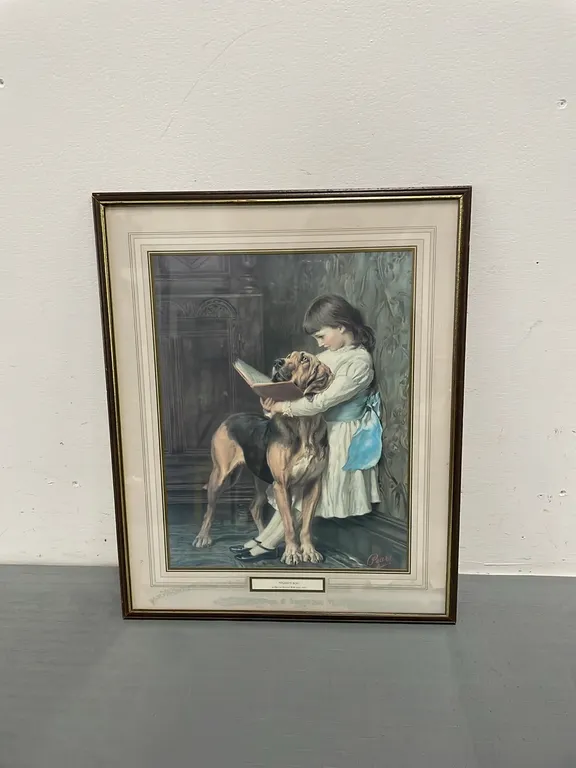 “Naughty Boy!” By Briton Riviere RA (1940-1920) Framed Print From York England, Item #25 (P4-SWS2-S1074)