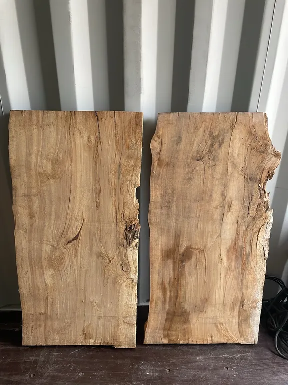 2 Solid Wood Birch Slabs, Seller States It's From A Very Old Tree From The Brazeau Area (P5-SCB-S203)