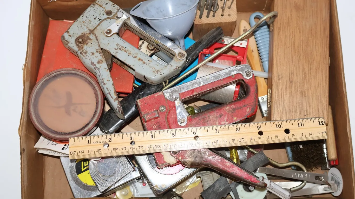 Swingline No. 101 Tacker and Craftsman 30 Foot Tape Measure, and More