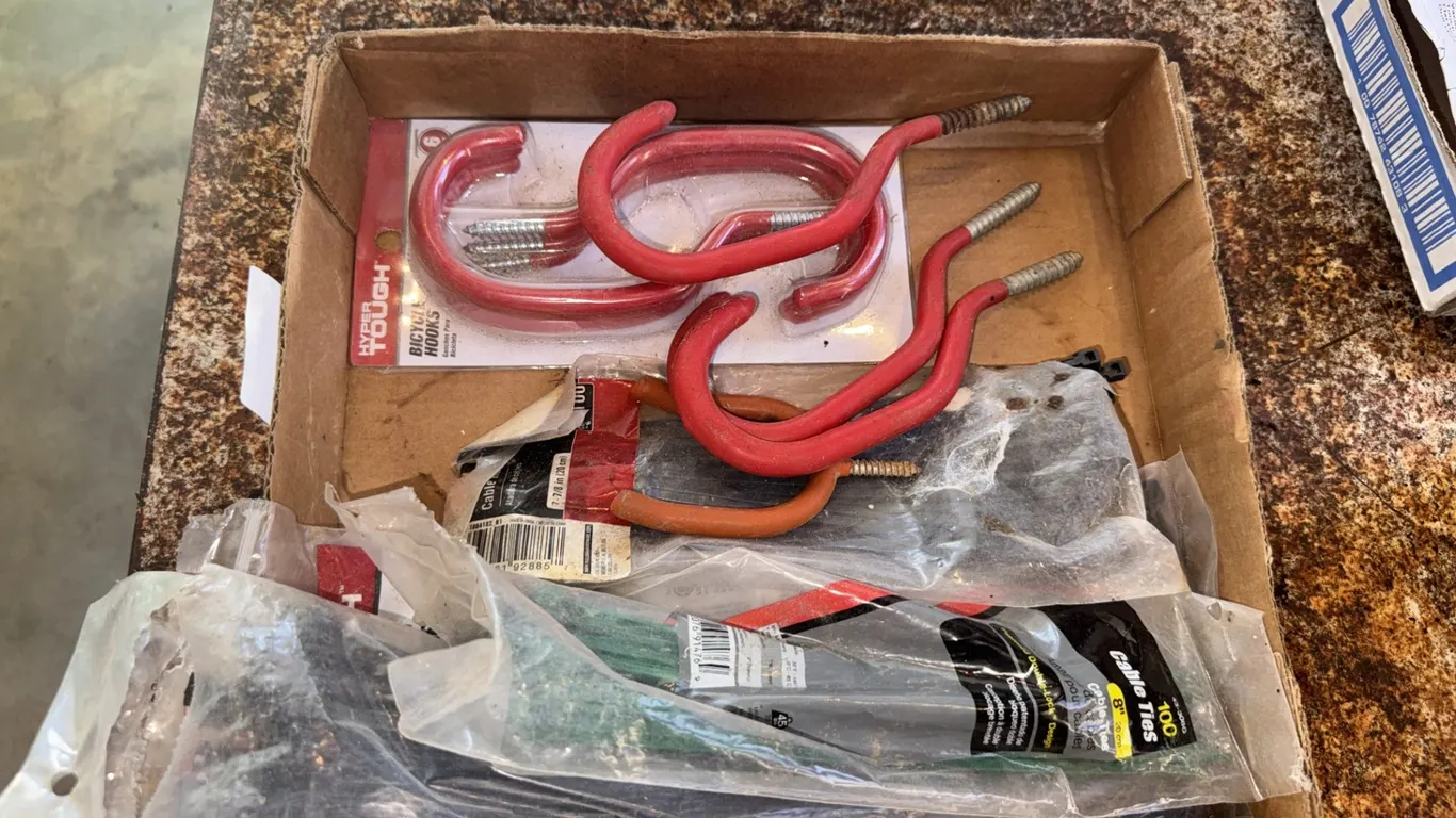 Assorted Bicycle Hooks and Cable Ties