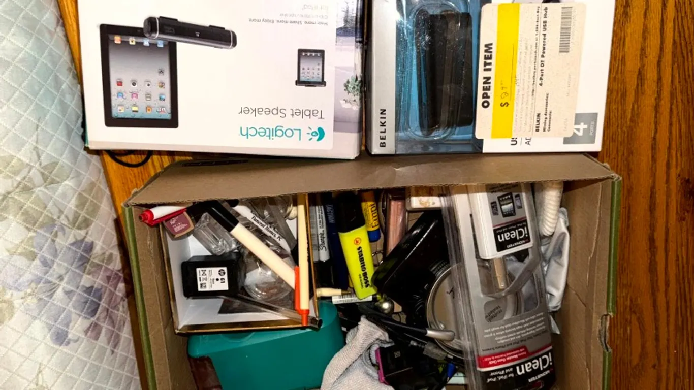 Assorted Electronics Accessories and Office Supplies