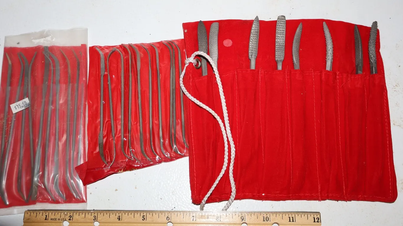 Assorted Riffler Files, Rasps, and Needle Files in Pouches
