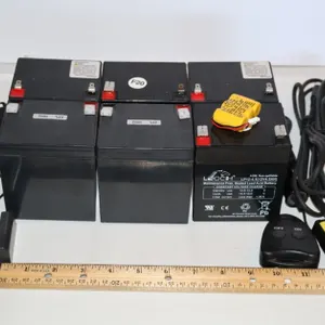 Six Assorted 12V 4.5Ah Sealed Lead-Acid Batteries with Remote Control and Accessories