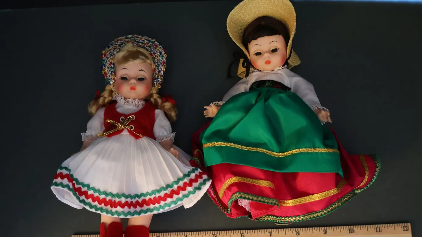Two Dolls in European Folk Costumes, Madame Alexander Italian Doll