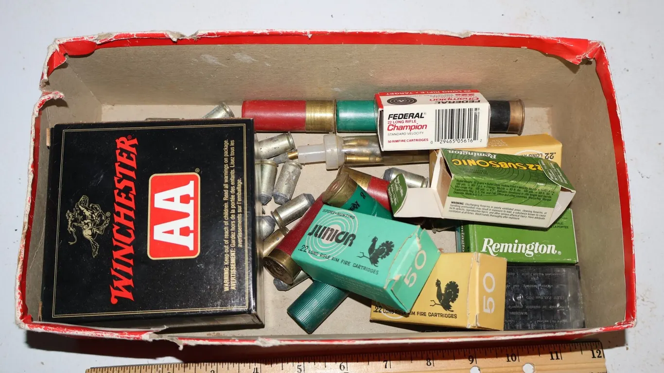 Assorted .22 Long Rifle Ammunition and Shotgun Shells