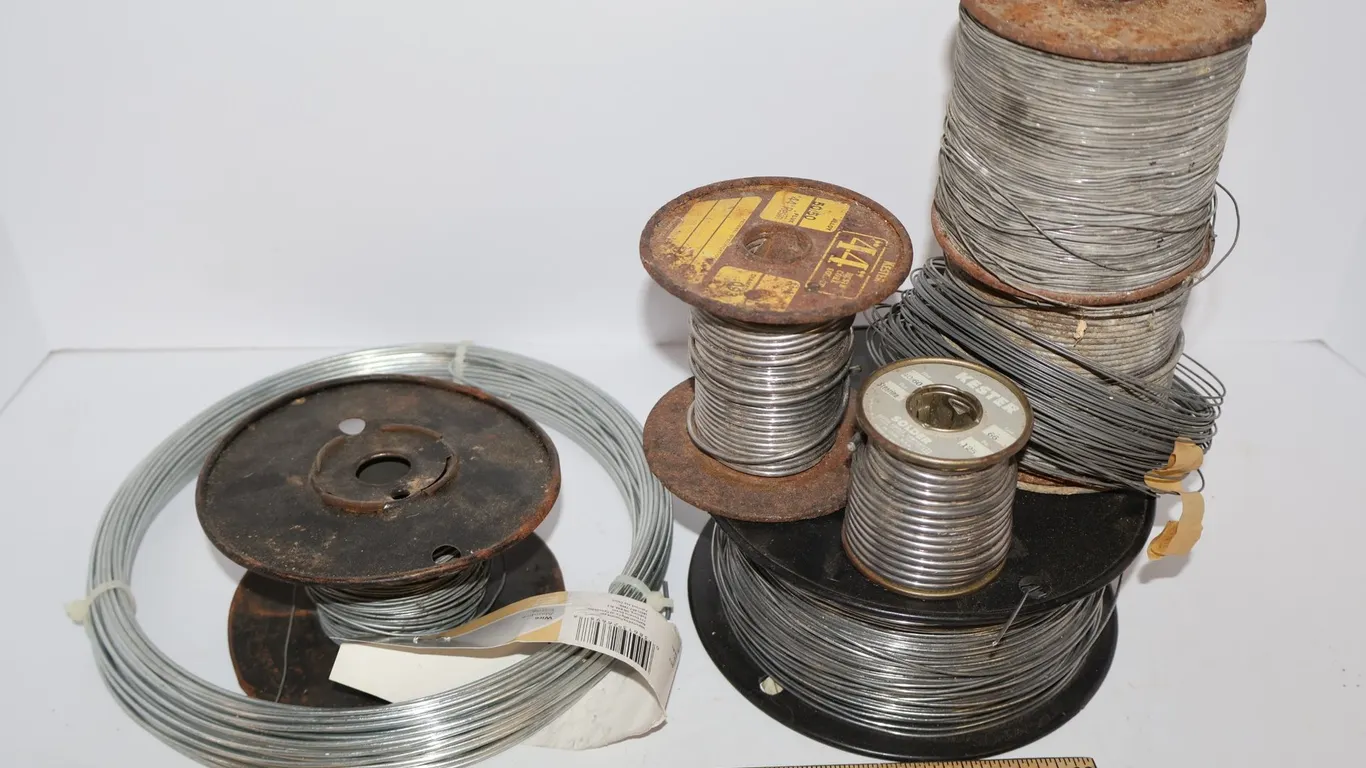 Spools of Solder and 14 Gauge Galvanized Steel Wire Coil, and More