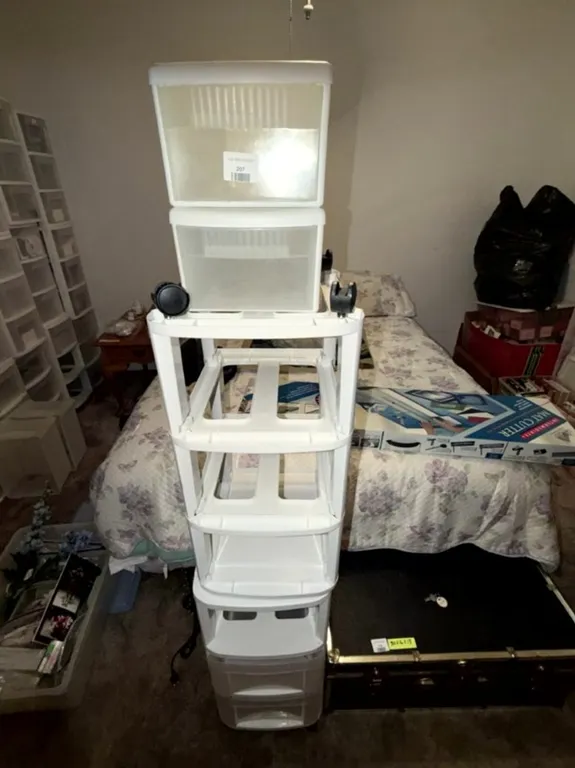 White Plastic Rolling Storage Drawer Cart
