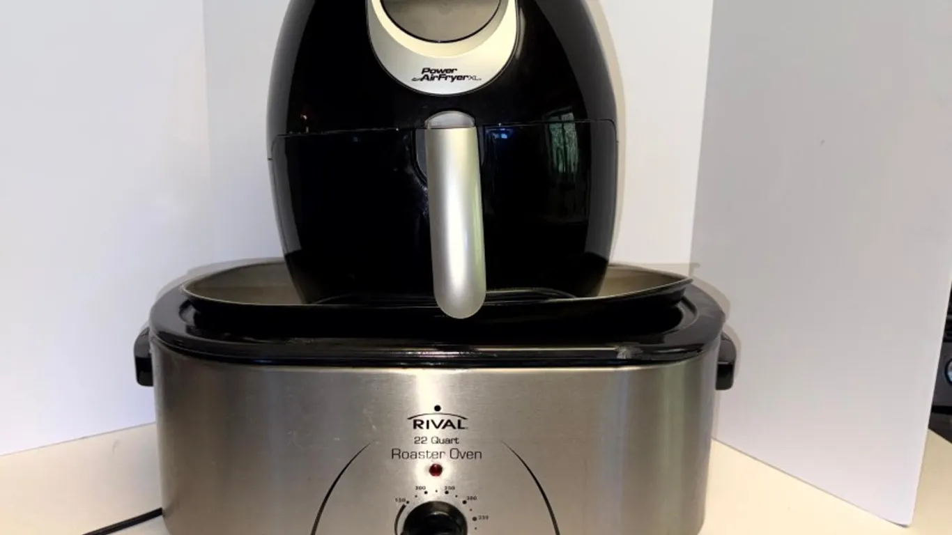 Rival 22 Quart Roaster Oven and Power AirFryer XL Air Fryer
