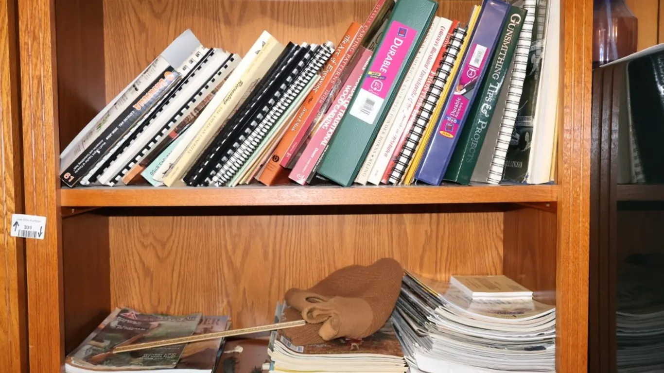 Assorted Gunsmithing, Wood Carving, and Outdoor Books, Catalogs, and Magazines