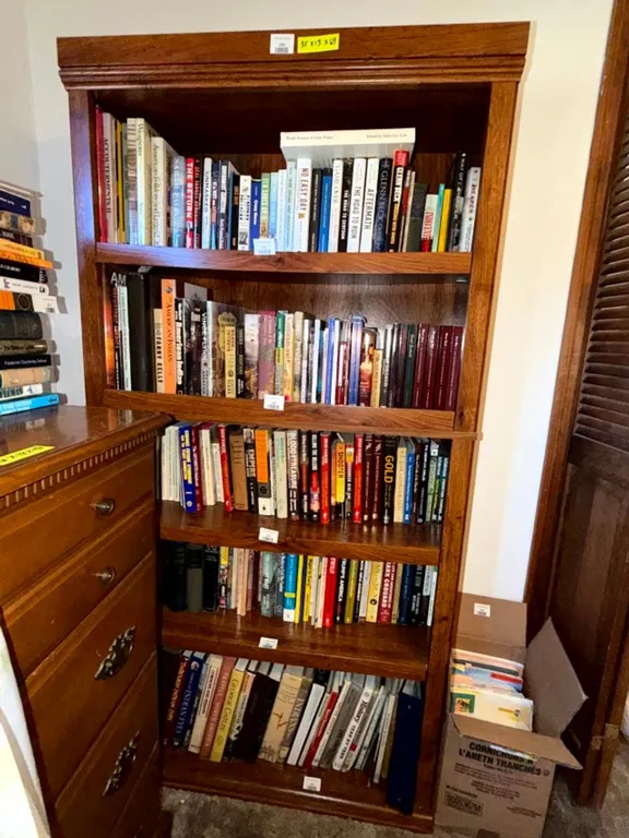 Five-Shelf Wooden Bookcase 35 x 13 x 69 Inches