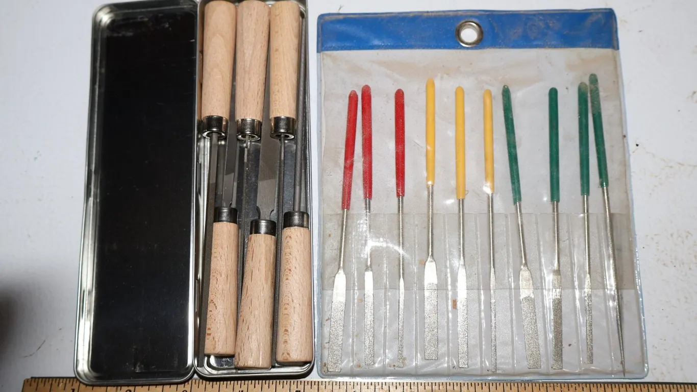 Six Piece Die Sinker File Set and Ten Piece Diamond Needle File Set