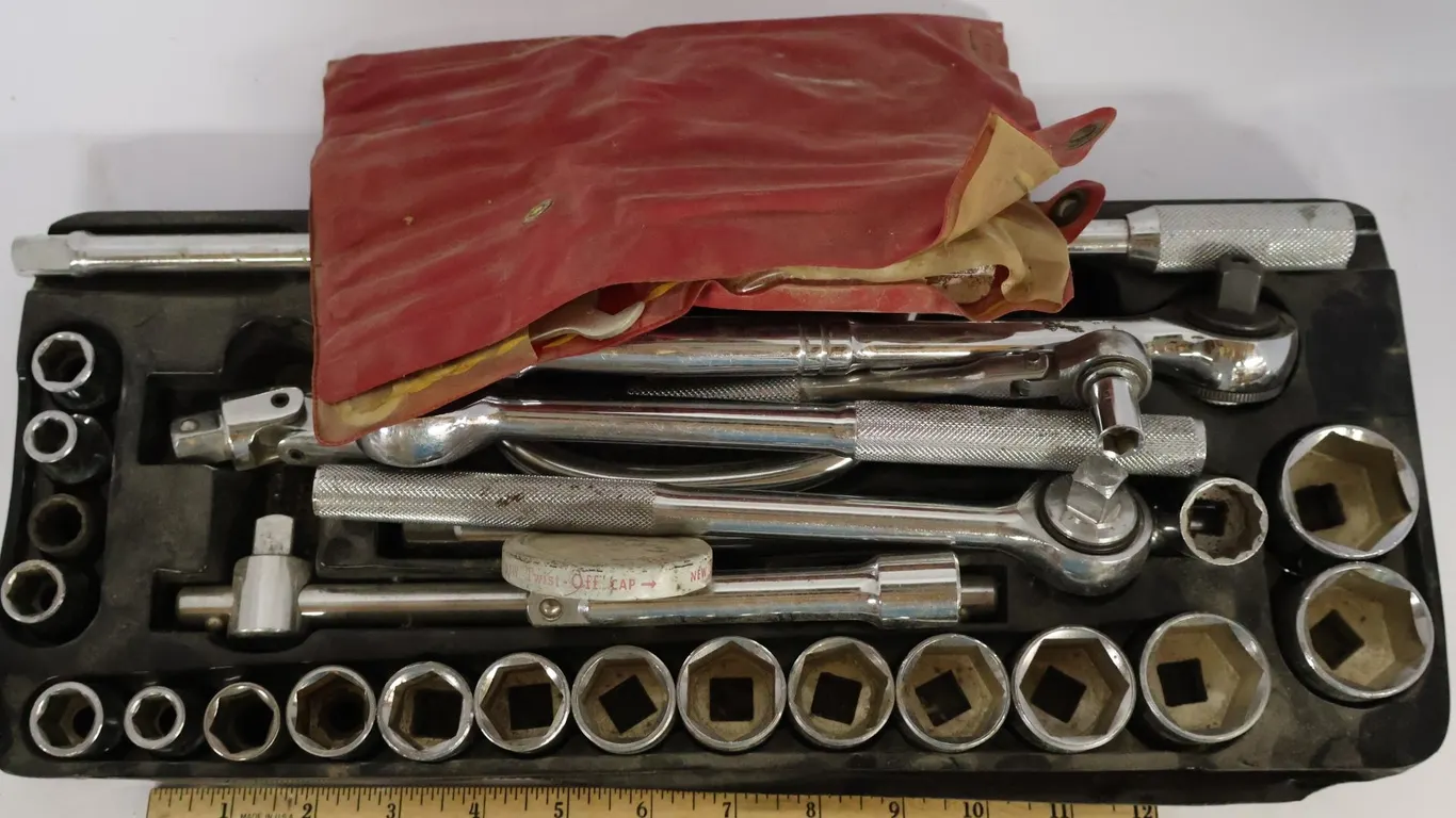 Mechanics Socket Set in Molded Tray and Oxwall Workshop Tool Set in Vinyl Roll, and More