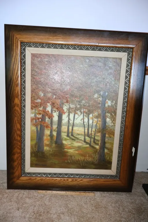 Shirley Guard Framed Autumn Landscape Oil Painting on Canvas, 18 x 24 Inches