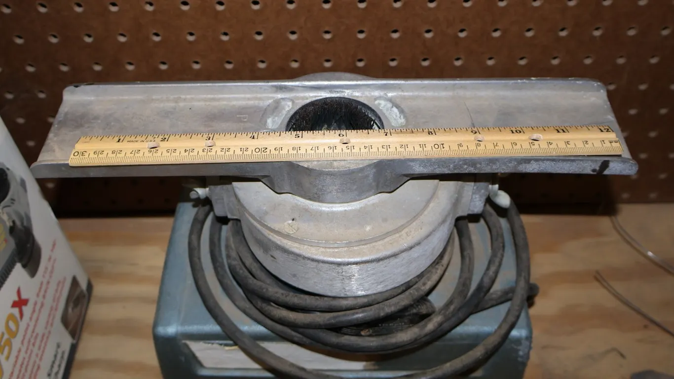 Benchtop Power Tool with Cast Aluminum Guide Channel, Approx. 12.5 Inches Wide