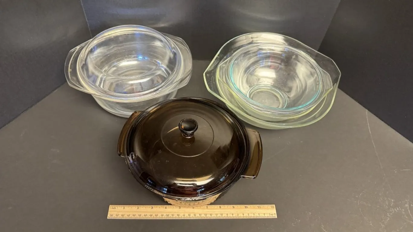 Assorted Glass Casserole Dishes and Mixing Bowls