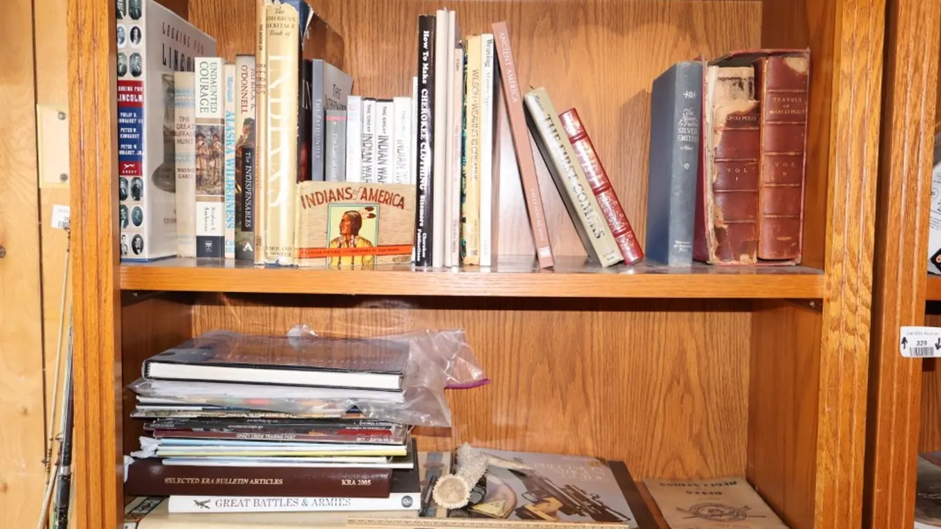 Assorted History, Native American, and Craft Books, Publications, and Antler Piece
