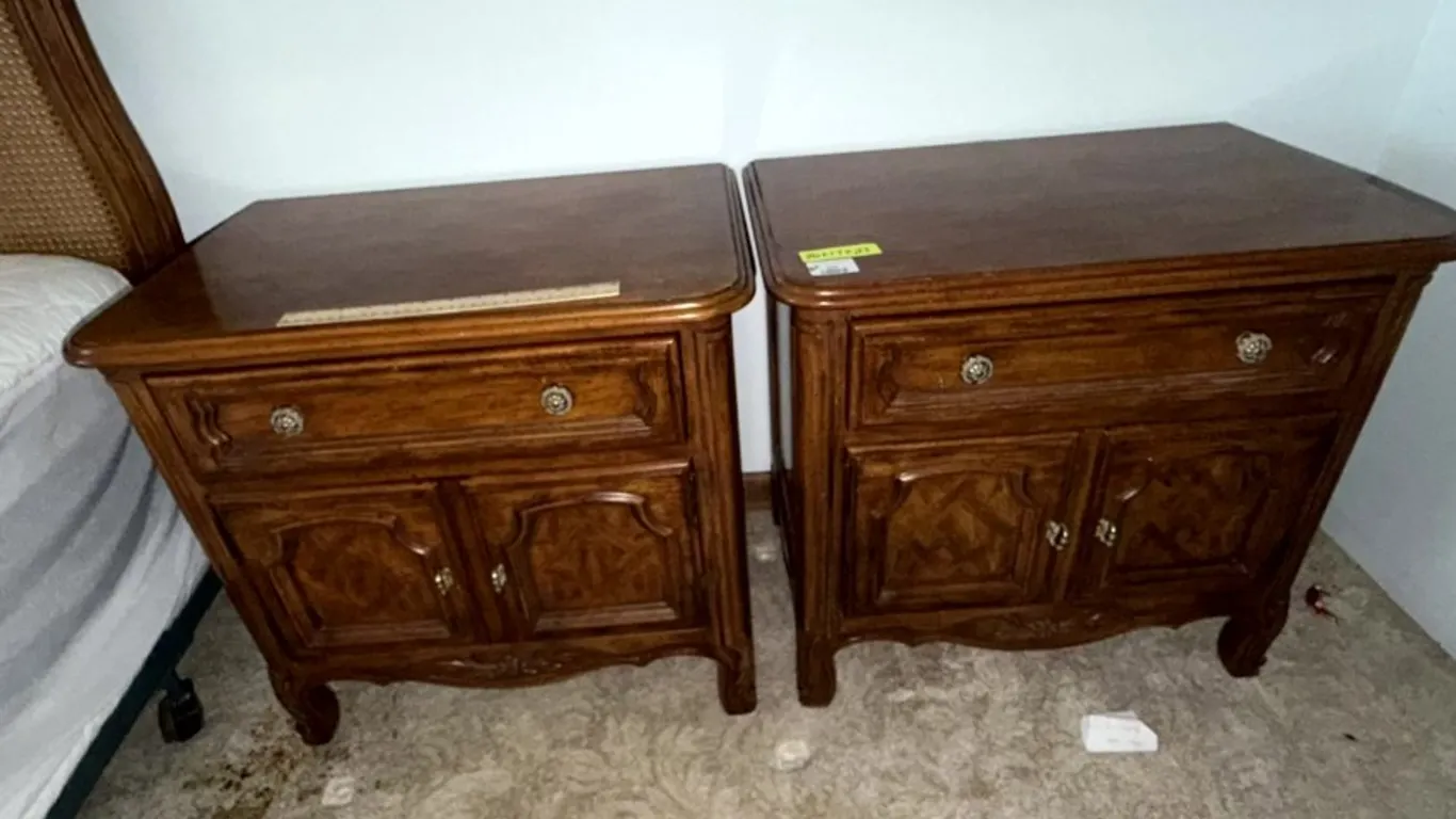 Pair of Drexel French Provincial Wooden Nightstands