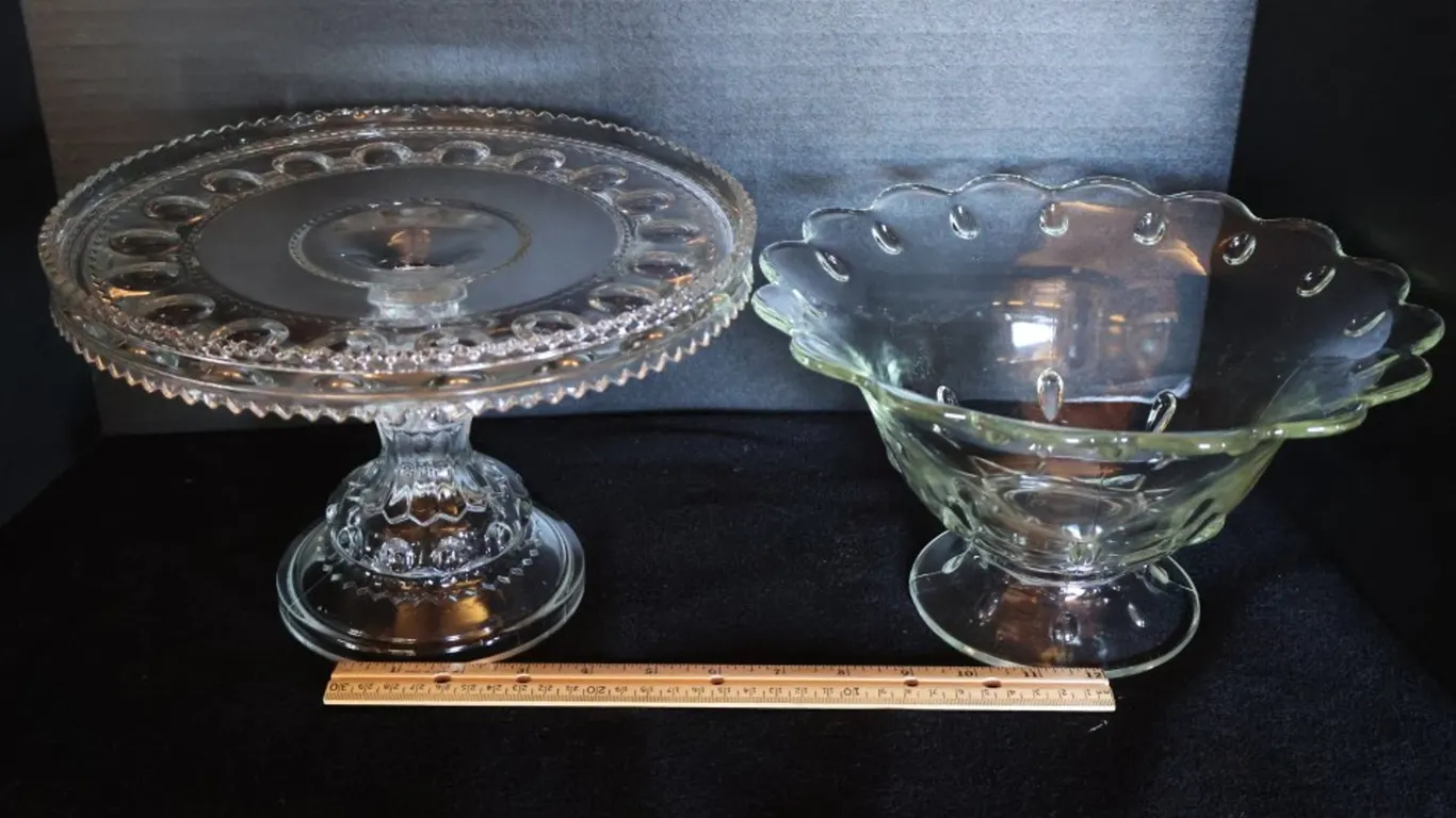 Pedestal Cake Stand and Footed Bowl