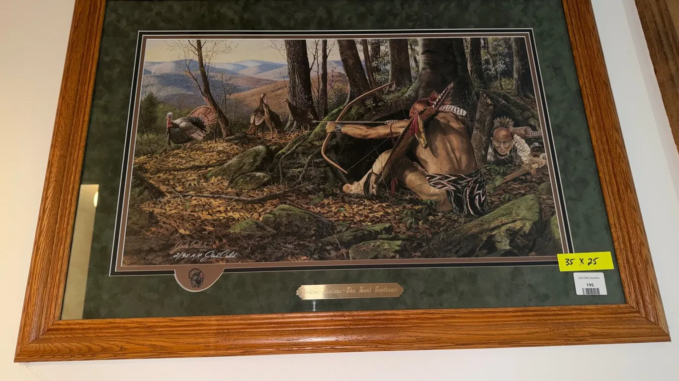 Jack Paluh Framed Art Print, "Native Hunters - The Hunt Continues", Artist Proof 2/95