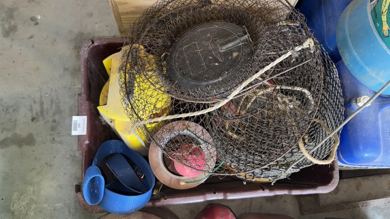 Collapsible Wire Fish Baskets and Tackle Box, and More