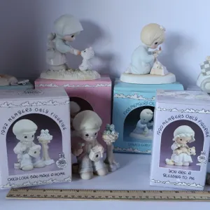 Six Enesco Precious Moments Collectors Club Figurines with Boxes