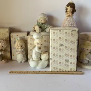 Six Precious Moments Bisque Porcelain Figurines