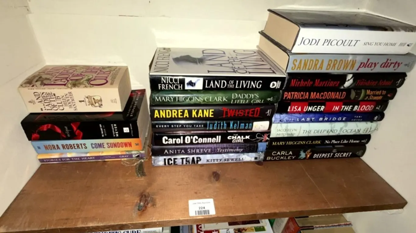 Twenty Assorted Hardcover and Paperback Books, Including Stephenie Meyer, Nora Roberts, and Mary Higgins Clark