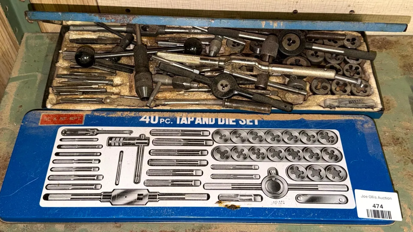 Two Tap and Die Sets in Metal Cases, Made in Japan