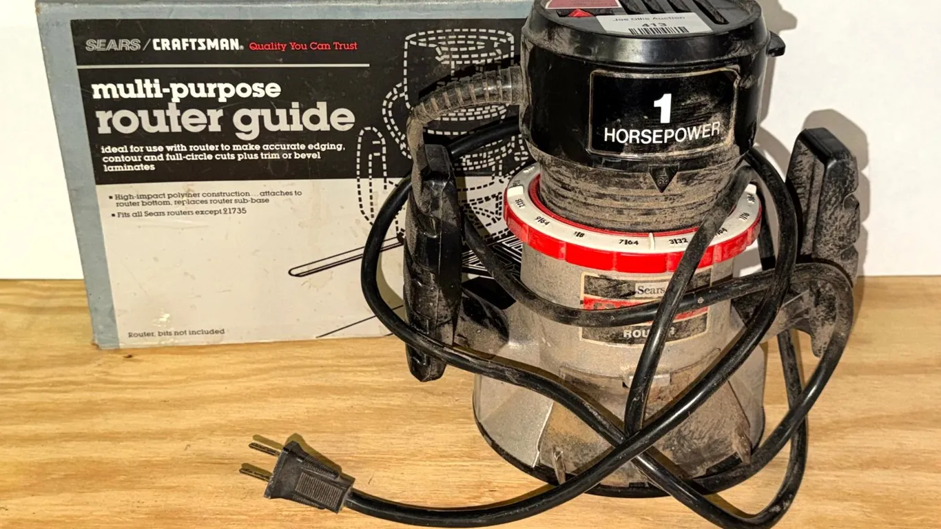 Sears Craftsman 1 Horsepower Router, Model 315.17550, and Multi-Purpose Router Guide in Box
