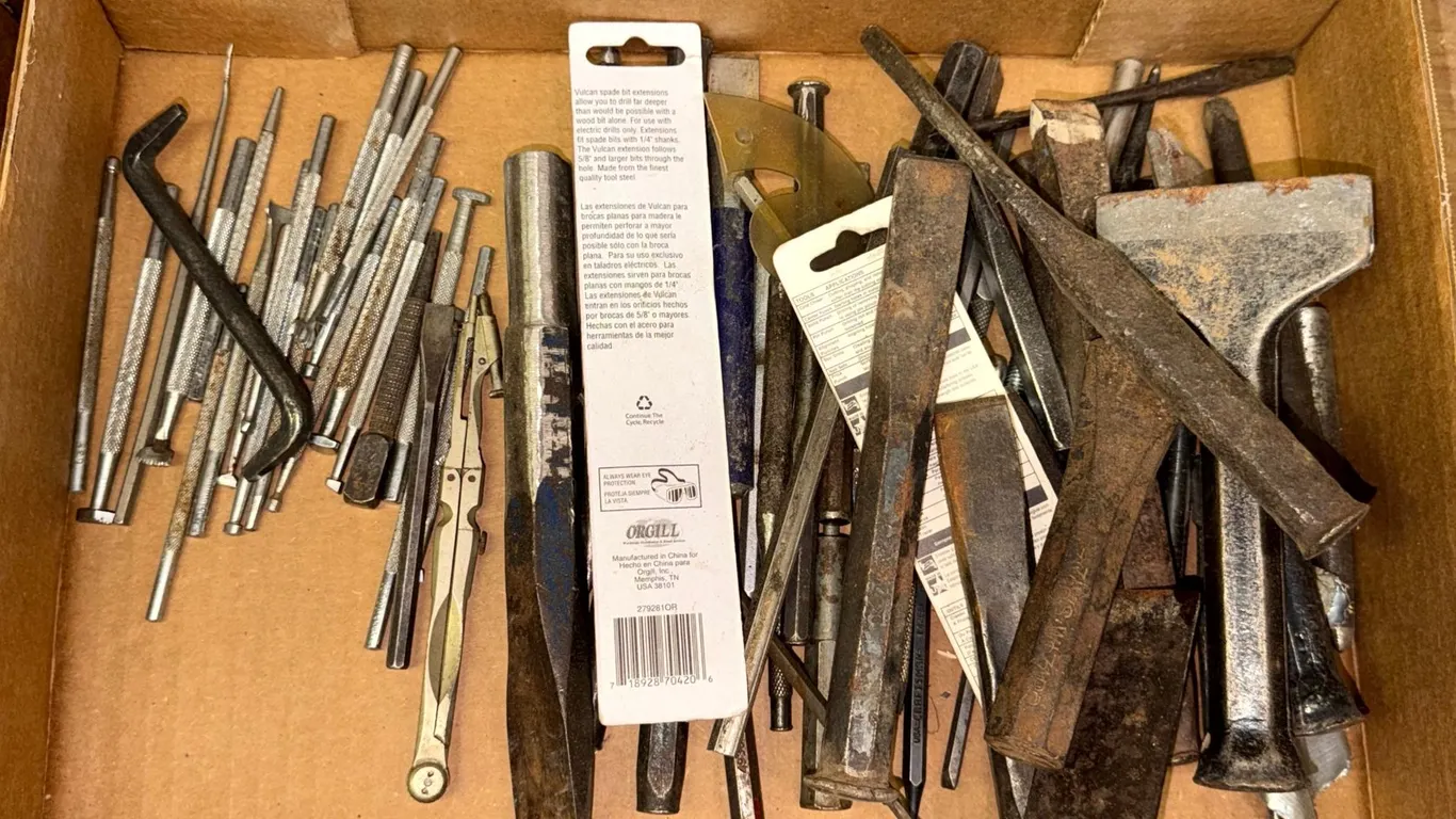 Assorted Cold Chisels and Punches, and More