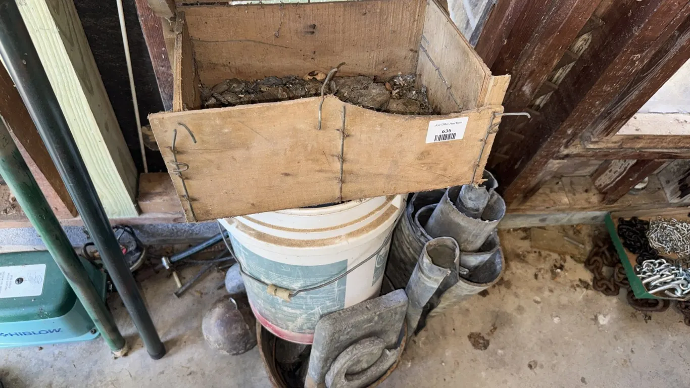 Rolled Lead Sheet and Three Spherical Lead Weights with Wire Handles, and More