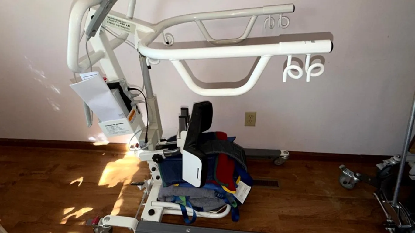 Lumex LF2020 Easy Lift Sit-to-Stand Electric Patient Lift with Two Slings