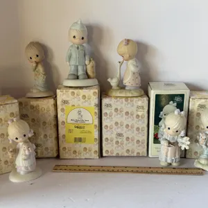 Six Enesco Jonathan and David Bisque Porcelain Figurines