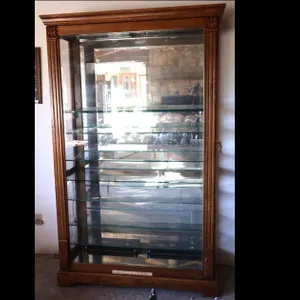 Oak Curio Display Cabinet, 49 x 20 x 79