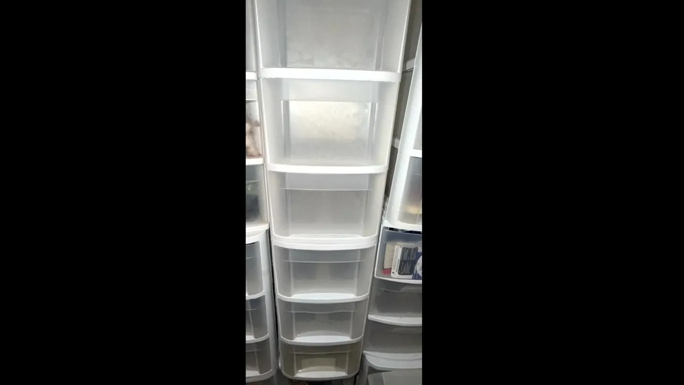 White Plastic Multi-Drawer Storage Tower