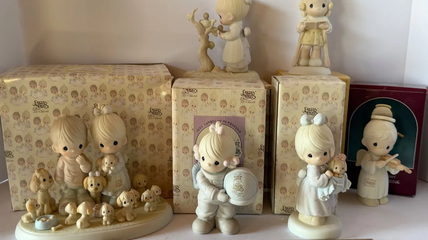Six Precious Moments Bisque Porcelain Figurines
