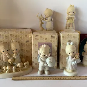 Six Precious Moments Bisque Porcelain Figurines