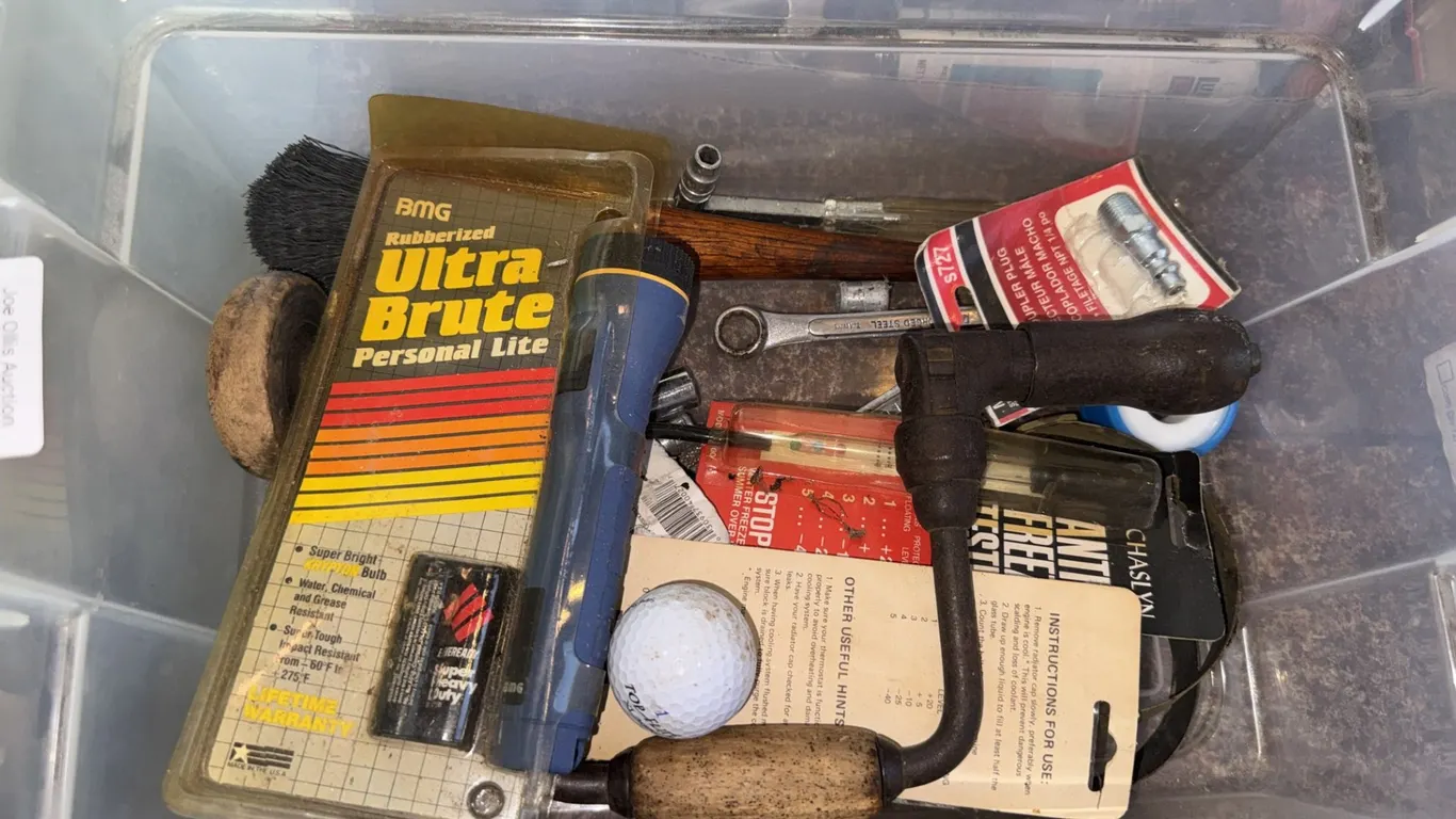 Hand Brace Drill and BMG Ultra Brute Flashlight, and More