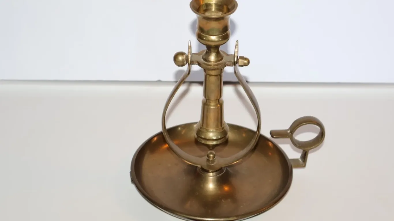 Brass Gimbaled Candlestick Holder